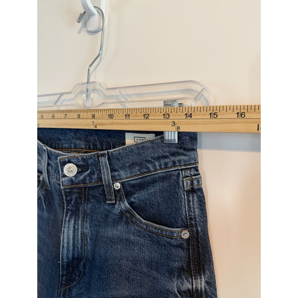 AYR The Secret Sauce Jeans 25S High Rise Wide Leg Blue Denim Made in LA Preppy - Picture 8 of 9